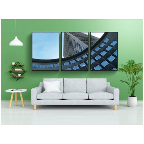 фото Набор модулных постеров для интерьера "строительство, корпоративное здание, дизайн" 60x90 см. в тубусе, без рамки lotsprints