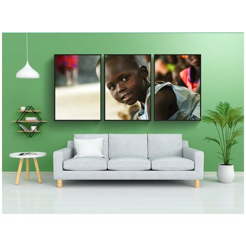 фото Набор модулных постеров для интерьера "люди, портрет, дети" 60x90 см. в тубусе, без рамки lotsprints