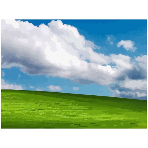 Картина по номерам на холсте пейзаж поля из заставки windows xp - 2428