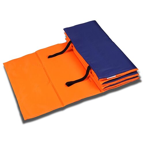 Коврик гимнастический взрослый 180x60 см, цвет оранжевый/синий