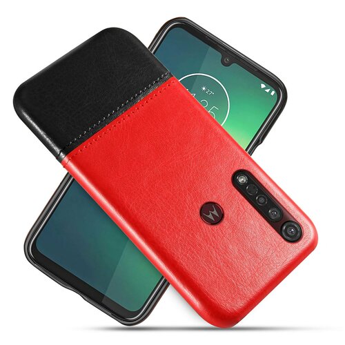 Чехол панель-накладка MyPads для Moto G8 Plus обтянутый качественной импортной кожей двухцветный дизайнерский с элегантной прошивкой красный-черный чехол панель накладка mypads для google pixel 4a обтянутый качественной импортной кожей двухцветный дизайнерский с элегантной прошивкой красный ч