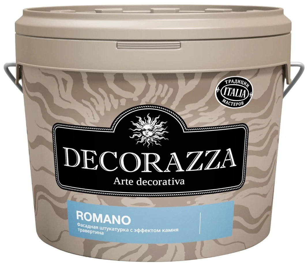 Декоративная штукатурка с эффектом камня травертина Decorazza Romano (14кг) RM 10-08