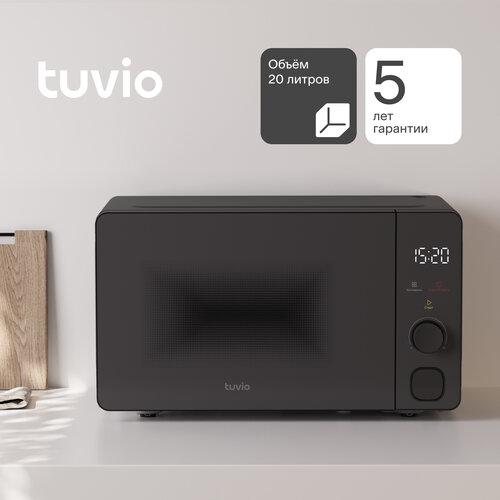 Микроволновая печь 20л с функцией разморозки регулировкой мощности и автоменю Tuvio MW04GB серая 697700₽