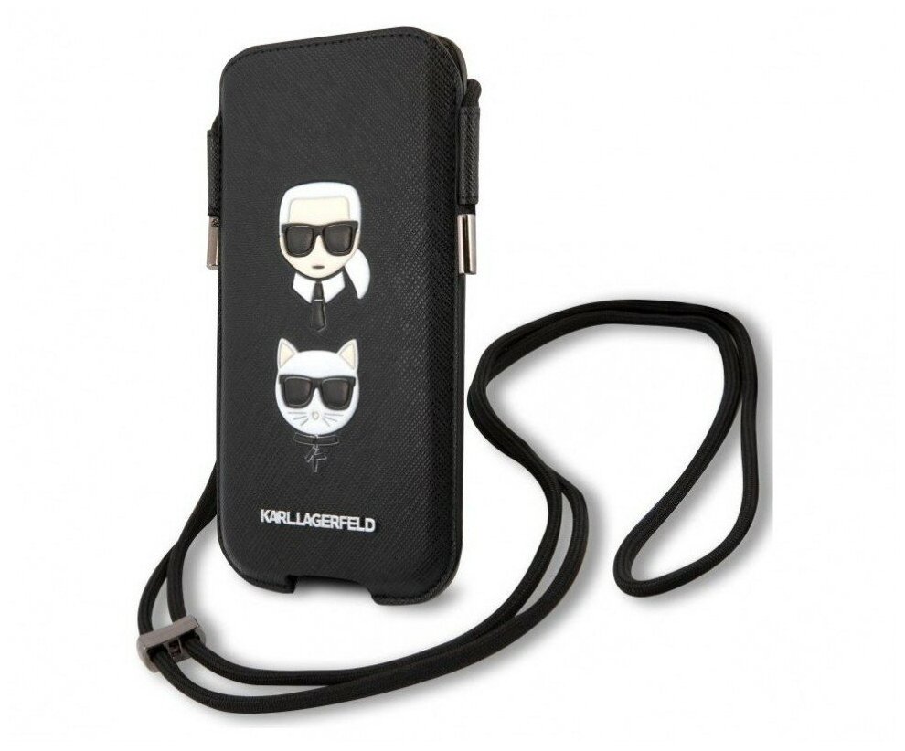 фото Чехол CG Mobile Karl Lagerfeld Pouch PU Saffiano Karl & Choupette Heads (large)