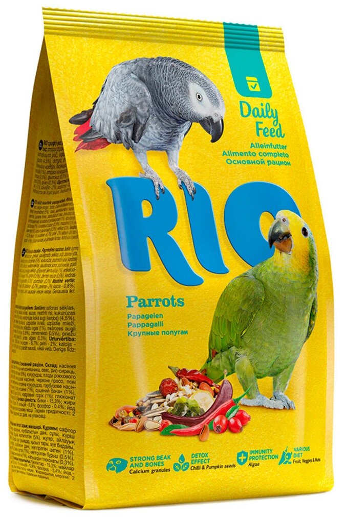 Корм Для Крупных Попугаев RIO Рио Parrots Daily Ration 1кг