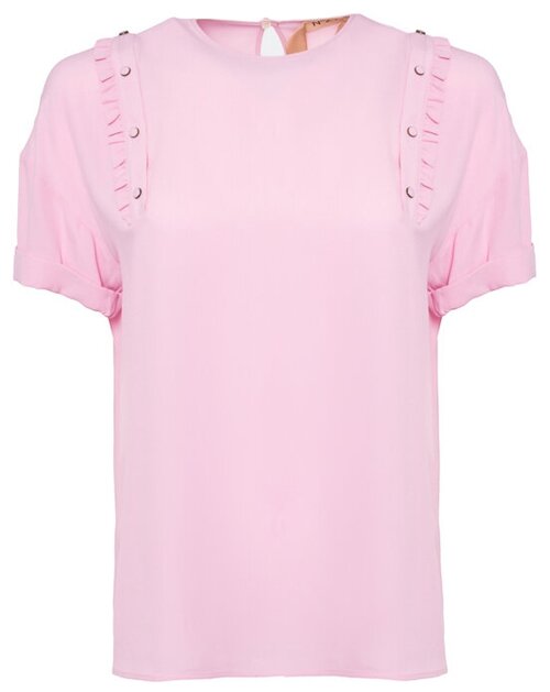 Блуза  N° 21, прямой силуэт, размер 40, розовый