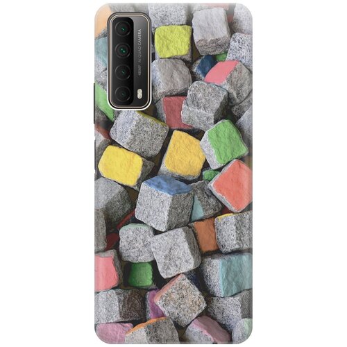 фото Силиконовый чехол на huawei p smart (2021) / хуавей п смарт (2021) с принтом "разноцветные камни gosso
