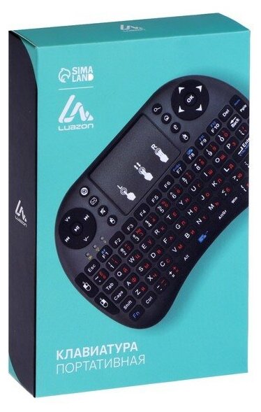 Мини-клавиатура LuazON BKB-10 беспроводная для ТВ ПК и моб уст-в черная
