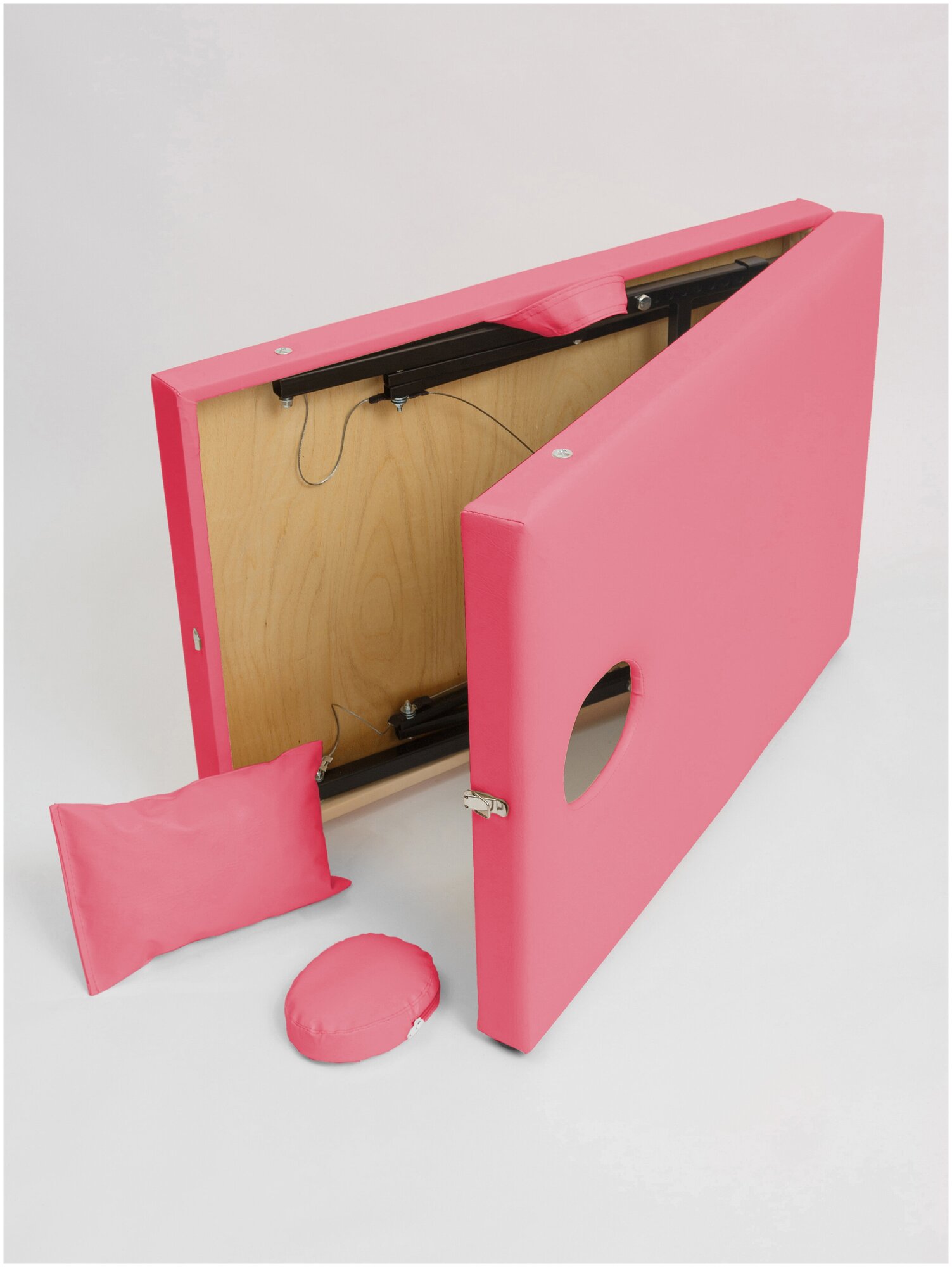 Кушетка складная массажная, Masscomplekt, 180/60 БМ+ВЛ, розовый - фотография № 3
