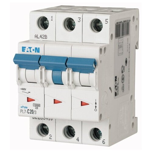 Выключатель автоматический EATON 4А, C, 3 p, 6 кА PL6-C4/3-RU автоматический выключатель eaton pl6 b16 3