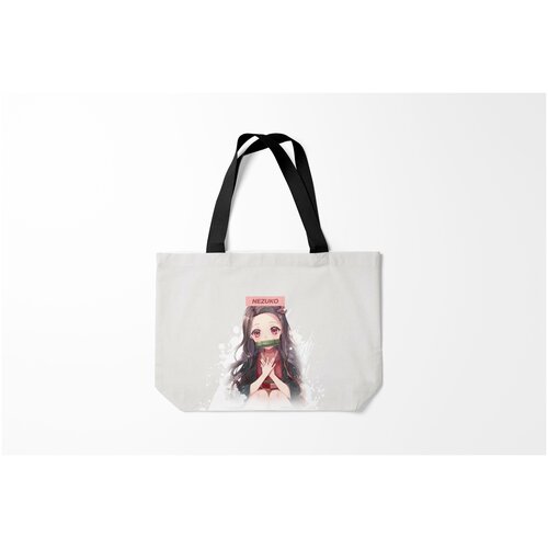 фото Сумка-шоппер / 46х35 см / аниме / клинок рассекающий демонов незуко руки на груди burnettie