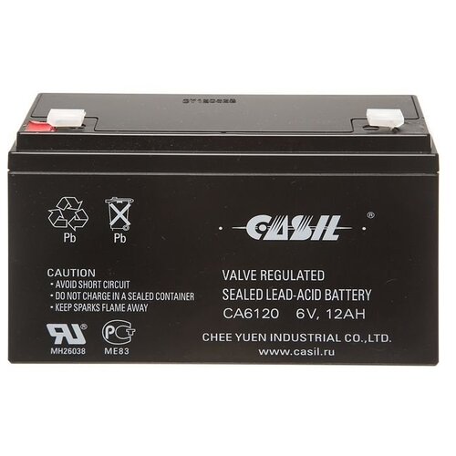 фото Свинцово-кислотный аккумулятор casil ca6120 (6 в, 12 ач)