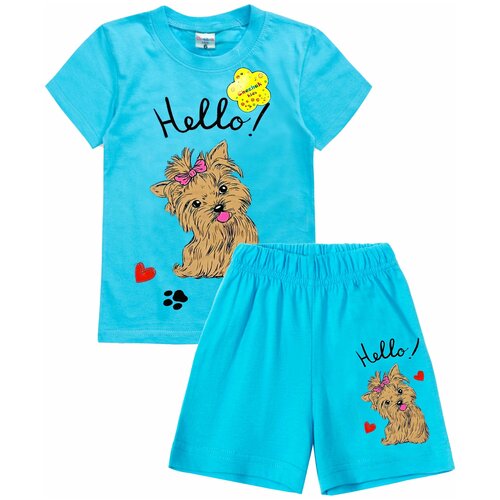 фото Костюм для девочки, комплект футболка и шорты для девочки, костюм домашний, костюм для прогулки 122 chechak kids