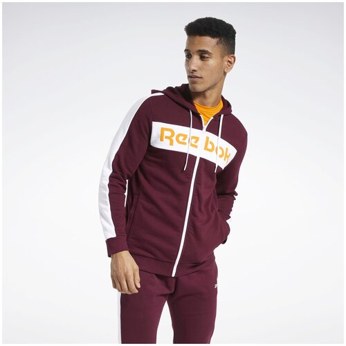 Худи REEBOK TE LL FZ Hoodie мужская, цвет бордовый, размер L