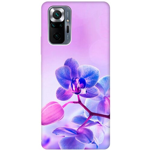 фото Ультратонкий силиконовый чехол-накладка для xiaomi redmi note 10 pro с принтом "лиловые орхидеи" gosso