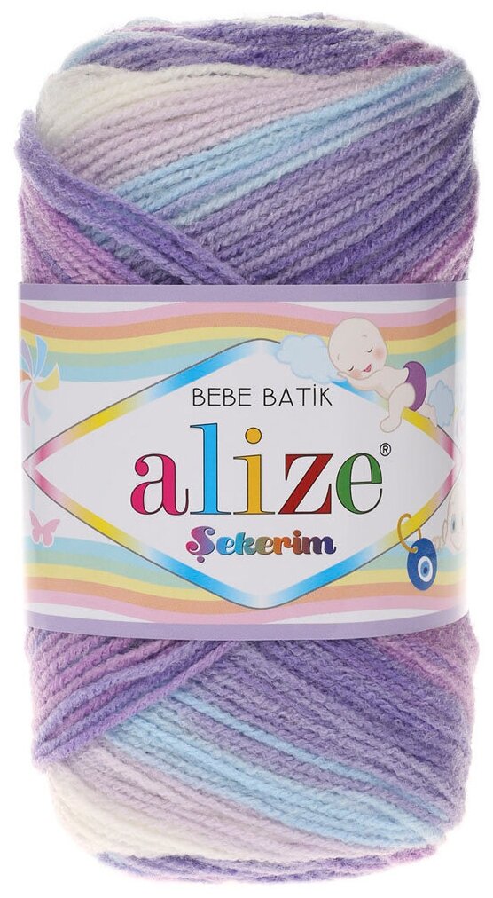 Пряжа для вязания ALIZE 'Sekerim Batik', 100г, 320м (100% акрил) (3483 секционный), 5 мотков