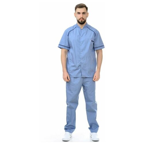 фото Костюм медицинский мужской "михаил" 110.1.2 (46/голубой/тиси люкс) medicalwear