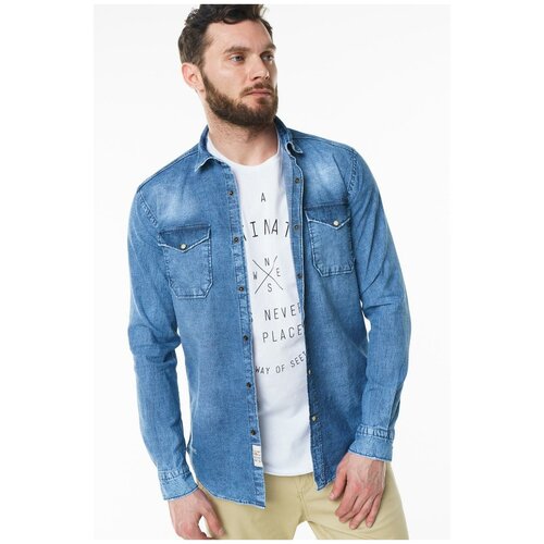 фото Рубашка sahera rahmani 9011126-40 синий 48