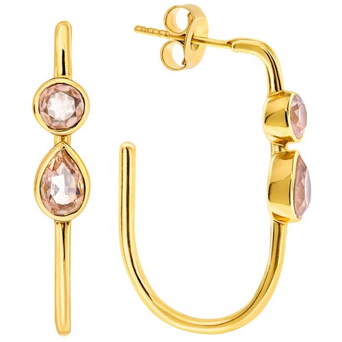 Серьги Yaffo, серебро, 925 проба, кварц