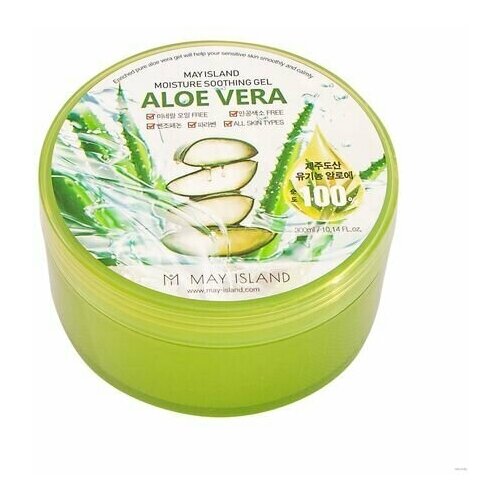Купить May Island Гель для лица и тела с экстрактом алоэ - Aloe vera purity 100% soothing gel, 300 мл