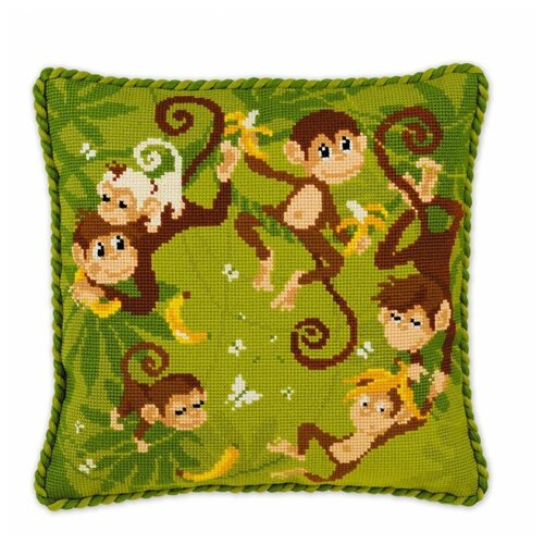 фото Набор для вышивания риолис 1534 подушка "джунгли
