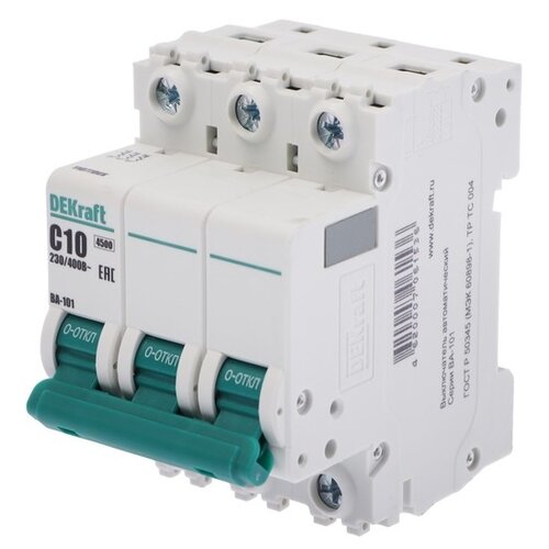 Автоматический выключатель DEKraft ВА-101 (C) 4, 5kA 10 А