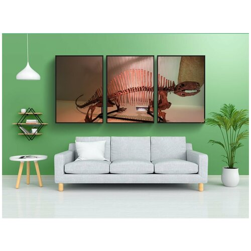 фото Набор модулных постеров для интерьера "динозавр, скелет, кости" 60x90 см. в тубусе, без рамки lotsprints