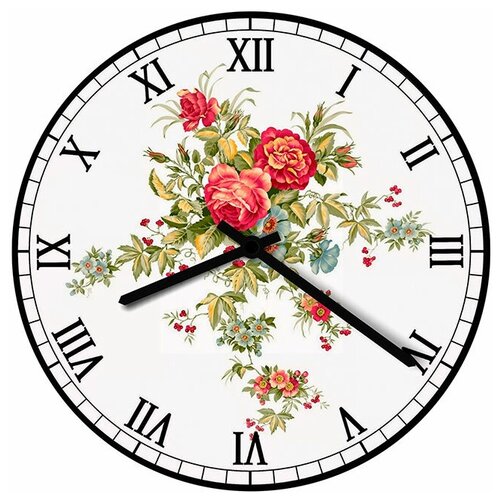 фото Svs настенные часы svs 3001029 flowers розы вроссыпь