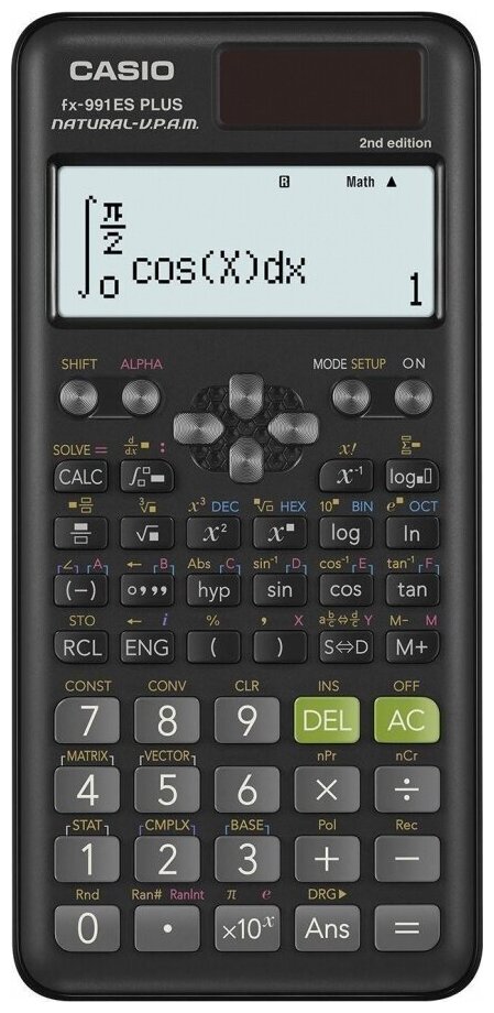 Калькулятор научный Casio FX-991ES PLUS-2 (10+2 разрядный) черный (FX-991ESPLUS-2)
