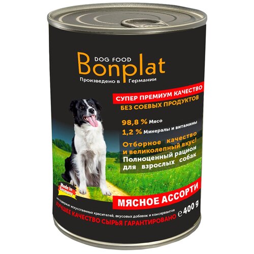 BONPLAT для собак мясное ассорти (400 гр)