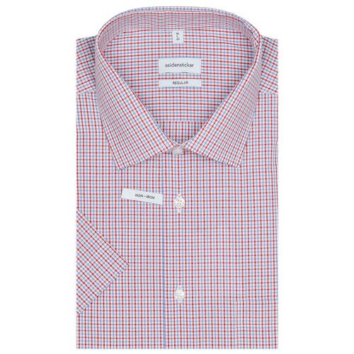 фото Рубашка seidensticker размер 43 белый/красный/голубой