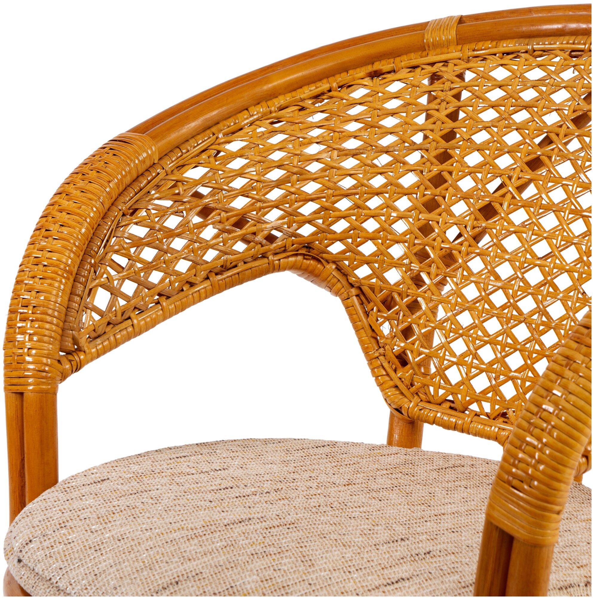 Комплект TetChair "PELANGI" 02/15 ( стол со стеклом + 4 кресла ) [без подушек] ротанг, Honey (мед) - фотография № 3