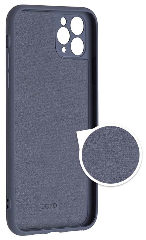 Чехол клип-кейс PERO LIQUID SILICONE для Apple iPhone 12 Pro Max серый