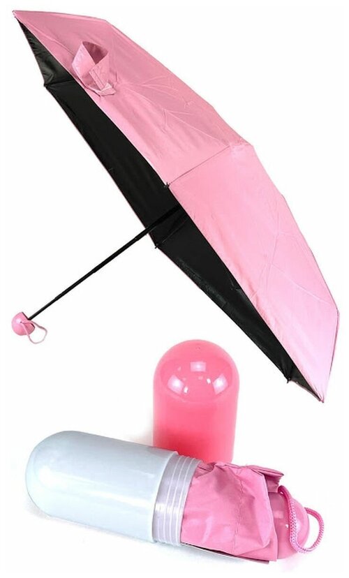 Мини-зонт Мир удивительных товаров, механика, 3 сложения, купол 85 см, 6 спиц, для женщин, розовый