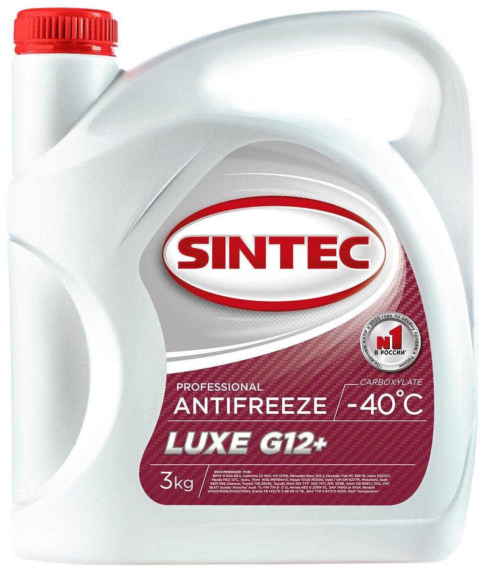 SINTEC Антифриз Sintec Antifreeze G12+ Готовый -40c Красный 3 Кг арт. 990464