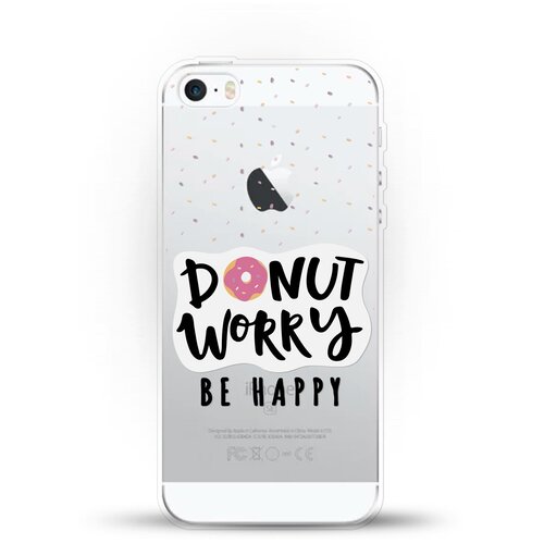 Силиконовый чехол Donut Worry на Apple iPhone 5/iPhone 5S/iPhone SE силиконовый чехол explicit content на apple iphone 5 5s se айфон 5 5s se