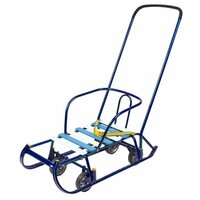 Санки детские "Тимка 6 универсал", выдвижные колеса, синий лак.