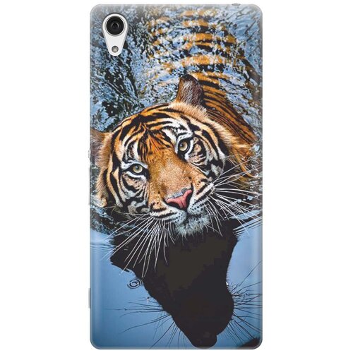 фото Re:pa накладка transparent для sony xperia z2 с принтом "тигр купается"