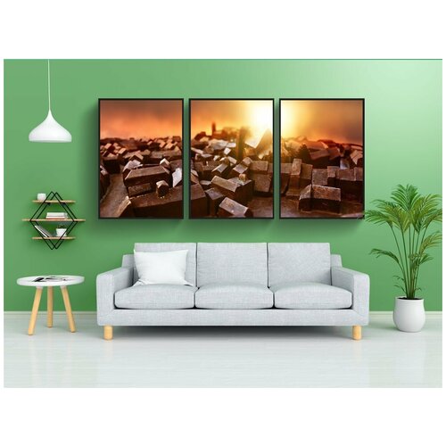 фото Набор модулных постеров для интерьера "город, модель, миниатюра" 60x90 см. в тубусе, без рамки lotsprints