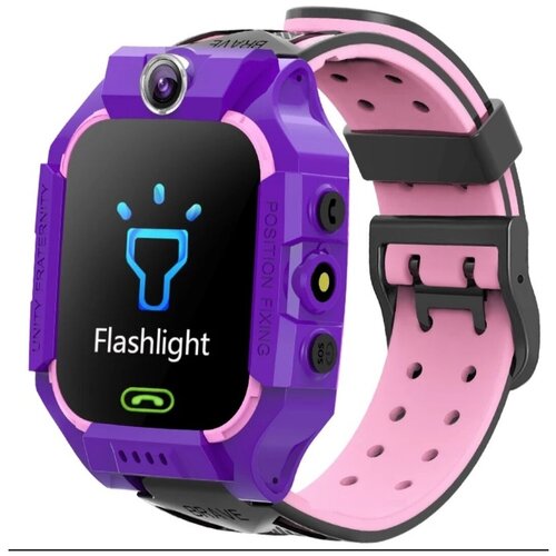 Детские Смарт-часы с Sim-картой с кнопкой SOS GPS водонепроницаемые селфи камера цветной экран для защиты глаз для IOS Android розовые 111600₽