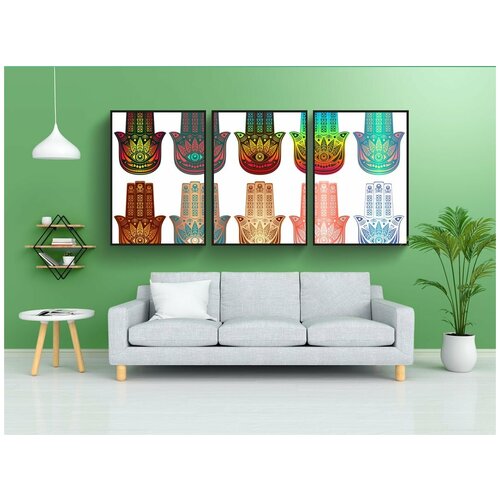 фото Набор модулных постеров для интерьера "сглаз, защита, очарование" 60x90 см. в тубусе, без рамки lotsprints