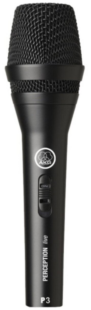 Микрофон динамический AKG P3S, кардиоидный, цвет: черный