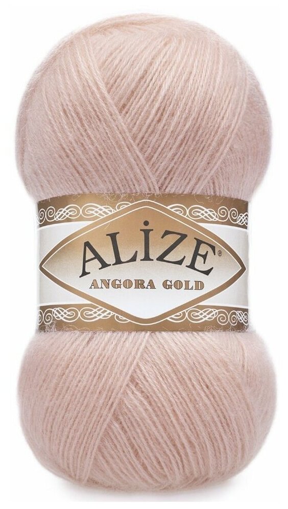 Пряжа для вязания ALIZE 'Angora Gold' 100гр. 550м (80%акр, 20%шерсть) ТУ (161 бл.розовый), 5 мотков