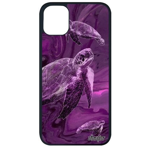 фото Качественный чехол на телефон // iphone 11 pro max // "черепаха" морская дизайн, utaupia, розовый
