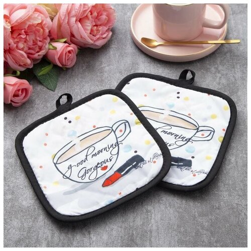 фото Кух. набор 2 пр. доляна "good morning", прих. 17*17 см - 2 шт,100% п/э 5081472