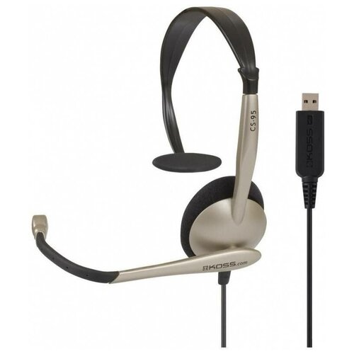фото Наушники с микрофоном, koss cs-95-usb, черный/золотистый, 2.4 м, накладные, usb, оголовье (15116377)
