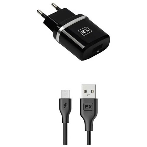 фото Зарядное устройство exployd classic 1а + microusb black ex-z-598