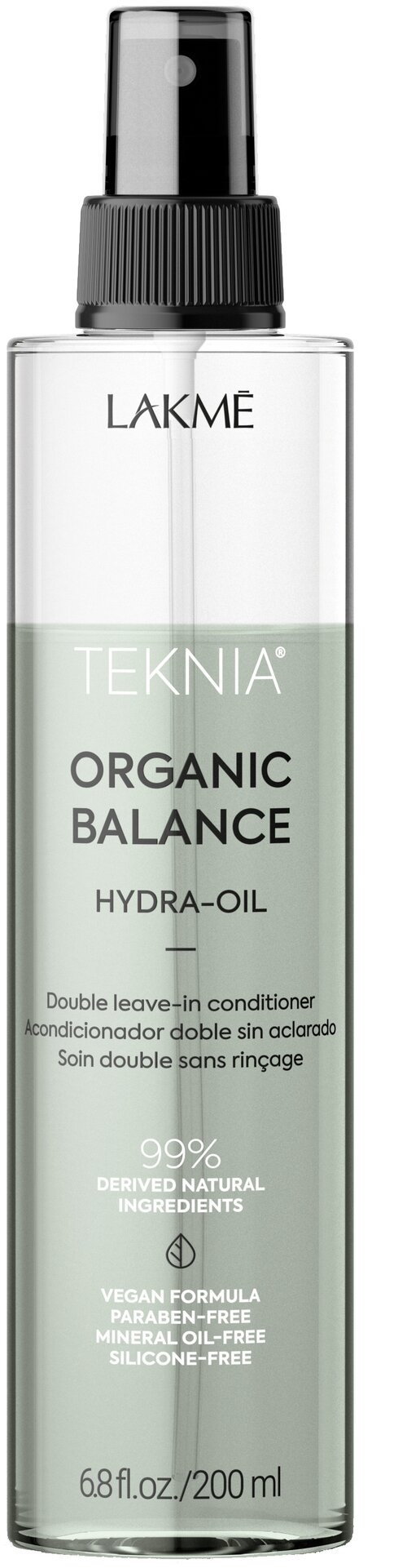 Lakme Teknia Organic Balance HYDRA-OIL Двухфазный несмываемый кондиционер для всех типов волос, 200 мл