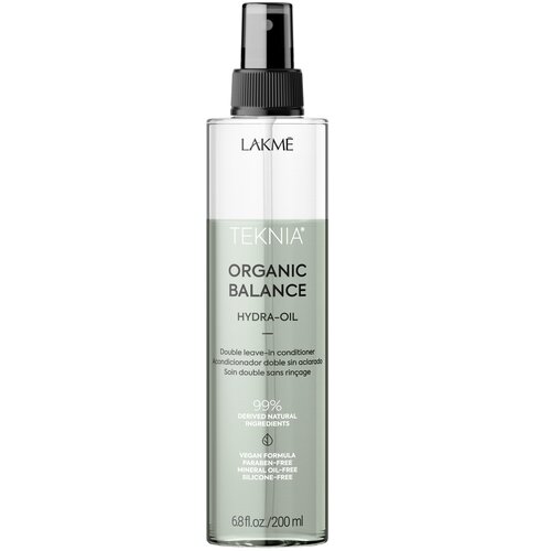 Lakme Двухфазный несмываемый кондиционер для всех типов волос Organic balance Hydra-oil 200 мл