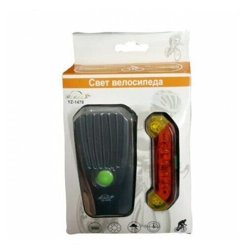 фото Фонарь велосипедный "огонь" yz-1478 (передний+задний) нет бренда